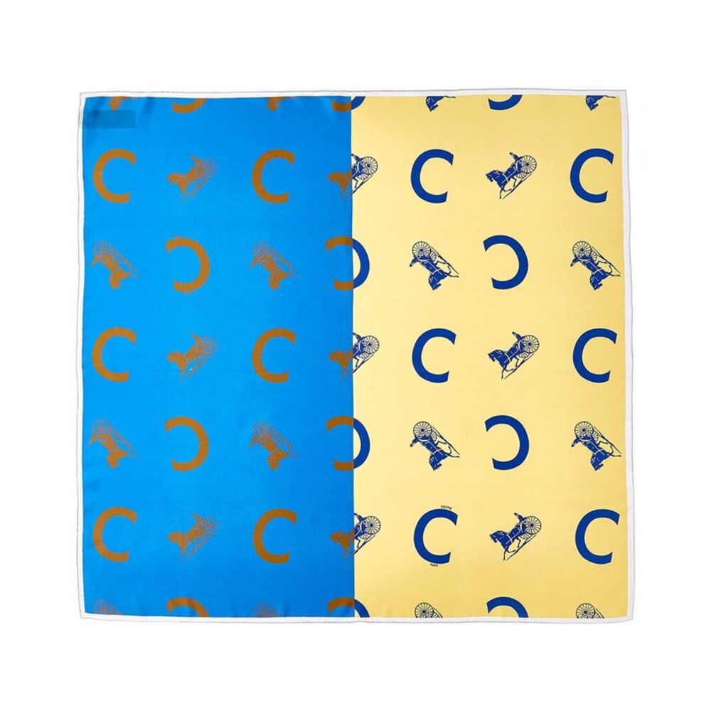 Celine Split Silk Scarf, Blue